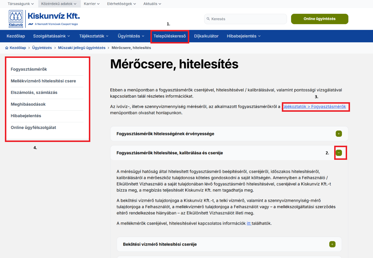 Magyarázó kép a honlap használatához